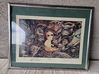 Full view of the framed signed Brian Froud print showing the illustration and signed margins.