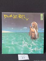 Front cover of the album showing David Lee Roth in water with title 'Crazy from the Heat'