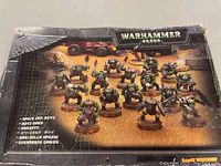Front of the box showing a group of painted Space Ork Boyz miniatures with Games Workshop and Warhammer 40,000 branding.