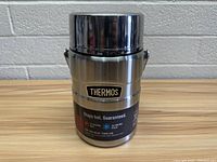 Front view of Thermos King Big Boss 47 oz food jar showing brand label and temperature retention claims.