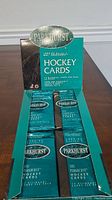 Photo showing full box of 30 sealed 1992-93 Parkhurst Series 1 NHL hockey card packs.