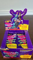 Display box containing 30 packs of Bill & Ted's Most Atypical Movie Cards with colorful branding and characters from the movie.
