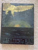 Front cover of the 1946 Navy Maryland yearbook titled "Lucky Bag" featuring embossed eagle and naval ships.