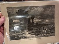 Lithograph titled 'Deal Rock, Red Buttes, Laramie Plains' showing a rocky landscape with two riders on horseback.