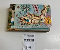 Stack of 14 Florida fold out postcards with illustrated map on top