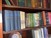 Bookshelf containing vintage classic literature books including Charles Dickens, Gone With The Wind, The Odyssey, The Iliad, and other classics