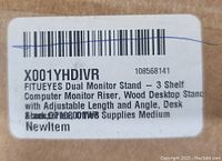 Label on the box showing product details including model and description.