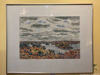 Framed watercolour painting showing the full artwork and frame.