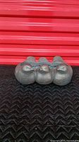 Front view of cast metal three bird planter showing all three birds connected side by side