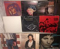 Overview of 12 covers including Ten Years After, Ozzy Osbourne, Pink Floyd, Supertramp, Slade, three Springsteen LPs