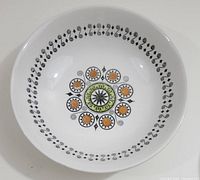 Top view of the 1960's Kathie Winkle Renaissance pattern serving bowl, showing overall design and condition.
