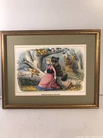 Full frontal view of the framed lithograph print showing the entire artwork and frame.