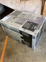 Box of Hampton Bay Gazebo 42 inch ceiling fan with weather resistant white finish