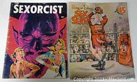 The Sexorcist and Ring-a-Ding Sex to Sexty comic books side by side showing front covers.