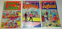 Three Archie comic books: Jughead #316 1981, Jughead #326 1982, Jughead's Jokes #55 1977, shown flat with colorful covers and titles visible.