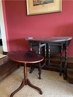 Full view of both tables together showing size and style difference.