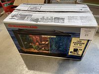 Photograph of the unopened Marineland LED Aquarium Kit 10 original box showing aquarium kit contents and branding.