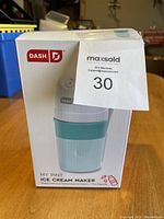 Front view of Dash My Pint Ice Cream Maker box showing brand and product name