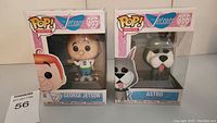 Two Funko Pop! Animation figures boxed: George Jetson #365 and Astro #366.