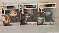 Photo showing three boxed Funko Pop! vinyl figures from Lord of the Rings series: Boromir, Witch King, and Dunharrow King, numbers 630, 632, and 633 respectively.