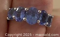 Top view showing five tanzanite stones