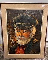 Full view of framed fisherman portrait