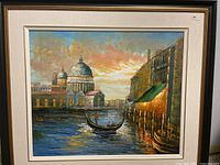 Full view of framed Venice painting