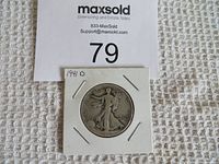 1941-D American Walking Liberty half dollar silver coin in protective holder with 1941D marked on holder.