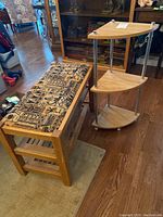 Bench and shelf side by side on hardwood floor
