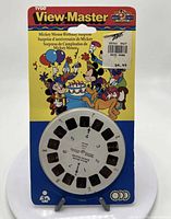 Front of sealed Tyco View-Master reels with colorful Mickey Mouse birthday illustration and pricing sticker