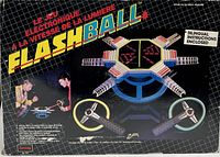 Photo showing the original box with product name 'Flashball' and players image along with bilingual instructions noted on box.