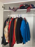 All jackets hanging in closet