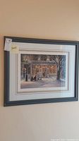Framed wall hanging showing full image of the art print in a dark wood frame with glass, size approx 28x22 inches.
