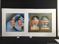 Two signed offset lithograph prints laid side by side, showing front views of 'Lost Hearts' and 'Endless Nights' prints with visible signatures and titles.