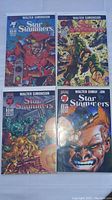 Four Star Slammers comic books arranged in a 2x2 grid showing front covers and title author Walter Simonson.