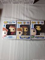 Front view of boxed Funko Pop figures: Percy #600, Gabby Gabby #527, and Buzz Lightyear #536