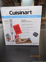 Front of box showing product name, features and accessories.