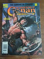 Front cover of The Savage Sword of Conan the Barbarian issue 222, dated June 1994, showing Conan with sword and muscular build
