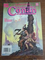 Front cover of the comic book The Savage Sword of Conan the Barbarian showing Conan and a female warrior, title and issue number visible.