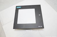 Closed front view of Siemens RCC-3F Remote Command Center enclosure with window and lock.