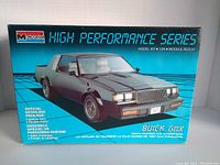 Front view of the Monogram High Performance Series box showing the 1987 Buick Grand National GNX model kit artwork and branding.