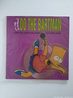 Front of the purple sleeve with Bart Simpson holding microphone and text "Do The Bartman Limited Edition Shaped Picture Disc"