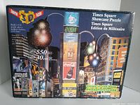 Front image of the puzzle box showing Times Square imagery and branding detail including piece count and size