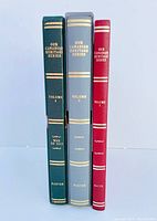 Three hardcover volumes from the Canadian Heritage Series with color-coded bindings and gold text visible on spines.