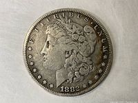 Obverse side showing Liberty head with date 1882 and 'E PLURIBUS UNUM' inscription, with visible wear and oxidation.