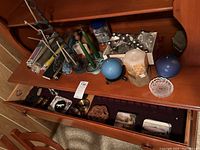 Overview of candles and decorative items on shelf