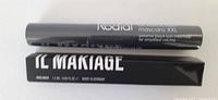 Photo of Rodial Mascara XXL in a gray tube and IL Makiage Ink Eyeliner box
