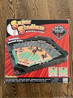 Box of Super Stadium Baseball Game with labels and features on front.