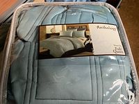 Anthology brand full/queen size bedding set in packaging, blue/gray color.