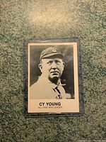 Front side of the 1984 Cy Young baseball card featuring a black and white portrait and text 'All-Time Win Leader'